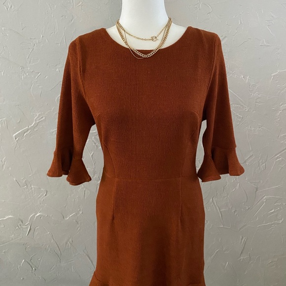 Autumn Ruffle Knit Dress New With Tags 🍂˚ ༘ ೀ⋆｡˚☕️ - Picture 3 of 4